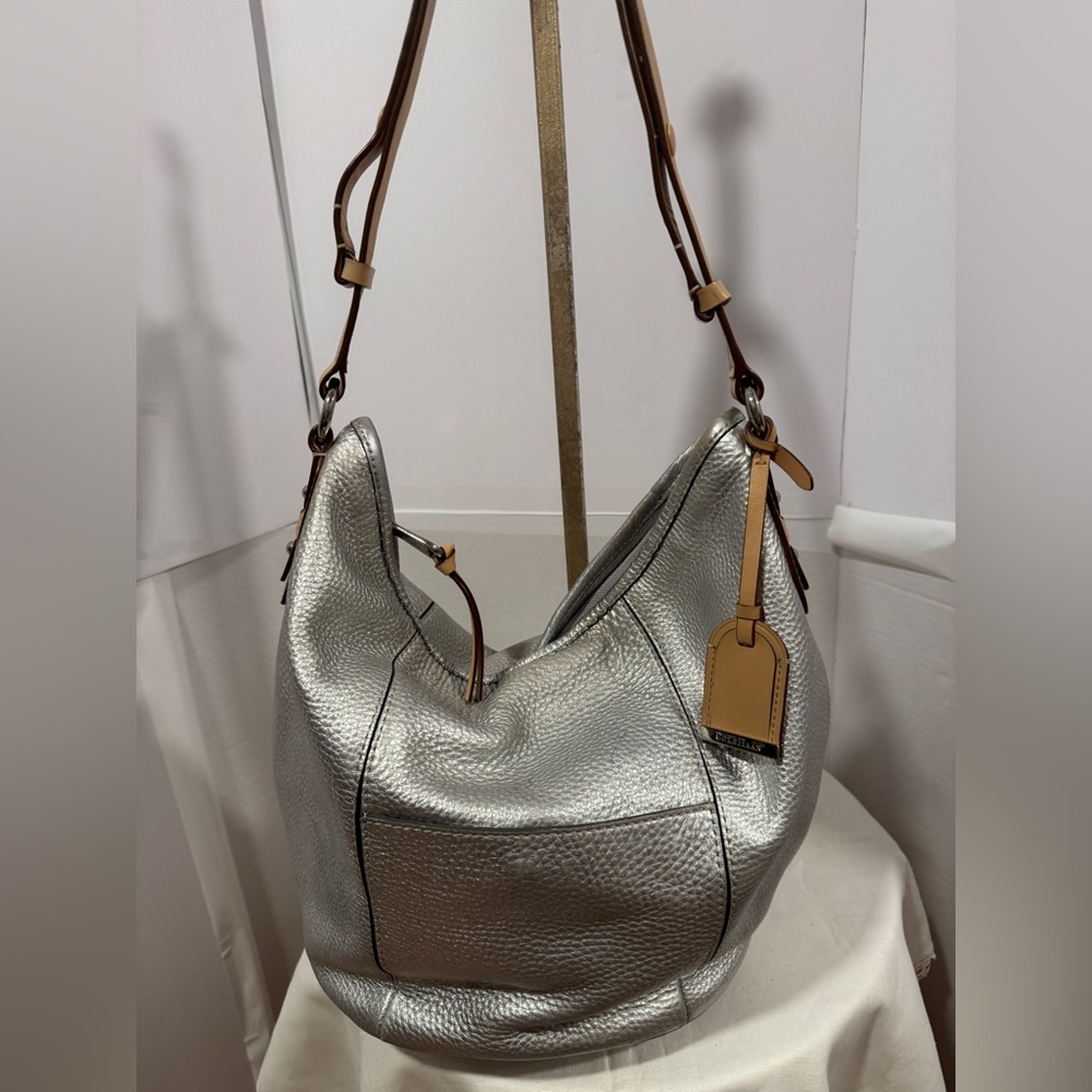 Cole Haan - Silver pebbled leather hobo style purse. Comes with dust bag